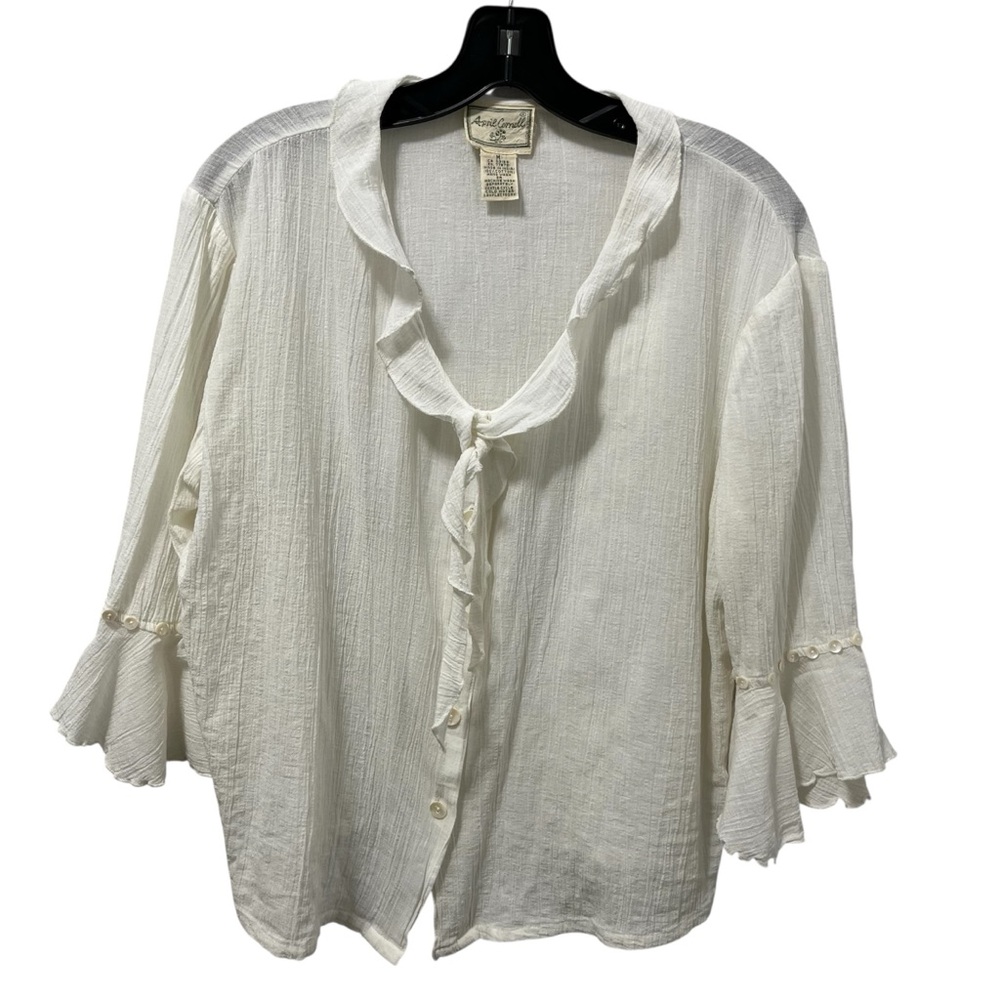 Vintage 90s April Cornell Ruffled Blouse